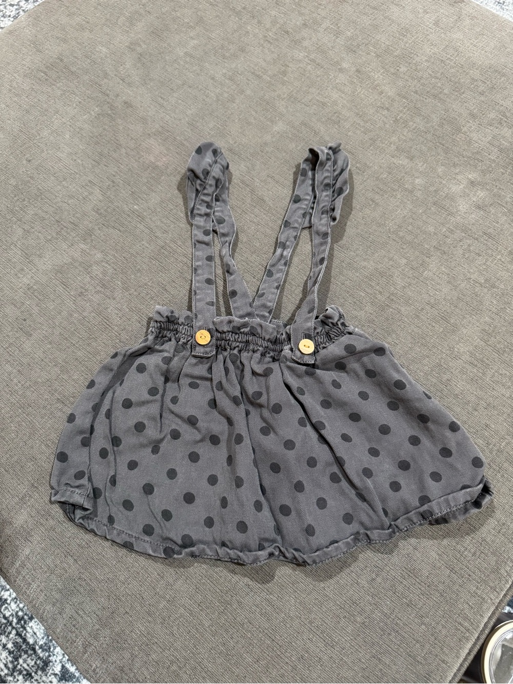 Zara Baby Dark Gray Gathered Skirt with Suspenders